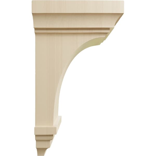 Ekena Millwork 7"W x 7 3/4"D x 14"H Jumbo Jefferson Wood Corbel, Rubberwood - CORW07X07X14JERW