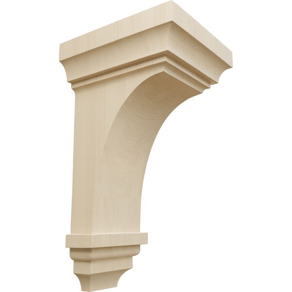 Ekena Millwork 7"W x 7 3/4"D x 14"H Jumbo Jefferson Wood Corbel, Rubberwood - CORW07X07X14JERW