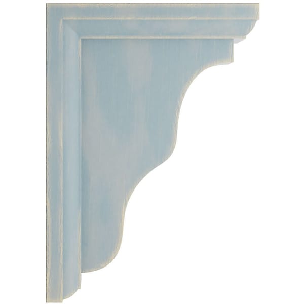 Ekena Millwork 2 1/4"W x 5"D x 7"H Hamilton Traditional Wood Vintage Decor Bracket, Driftwood Blue - BKTWD02X05X07HABU