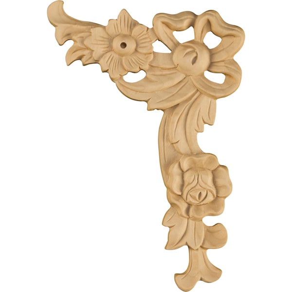 Osborne Wood Products 6 1/4 x 4 1/4 x 1/2 Ribbon Applique Right in Cherry - 7601C