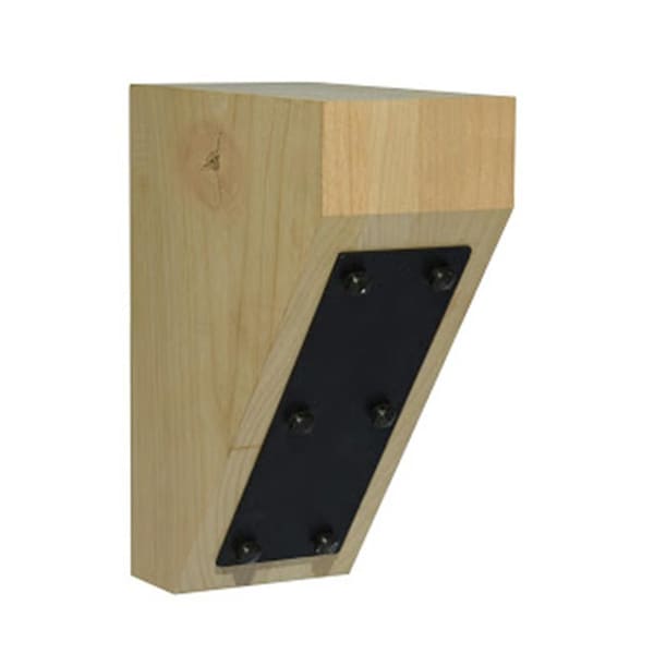 Osborne Wood Products 10 x 4 x 8 Flat Plate Corbel in Oak with Flat Black - 342778O-BL