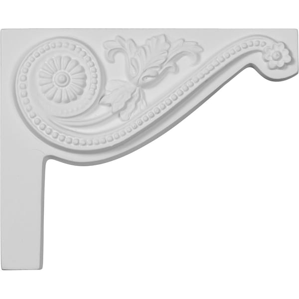 Ekena Millwork 8"W x 6 1/2"H x 3/4"D Pearl Stair Bracket, Right - SB08X06PE-R