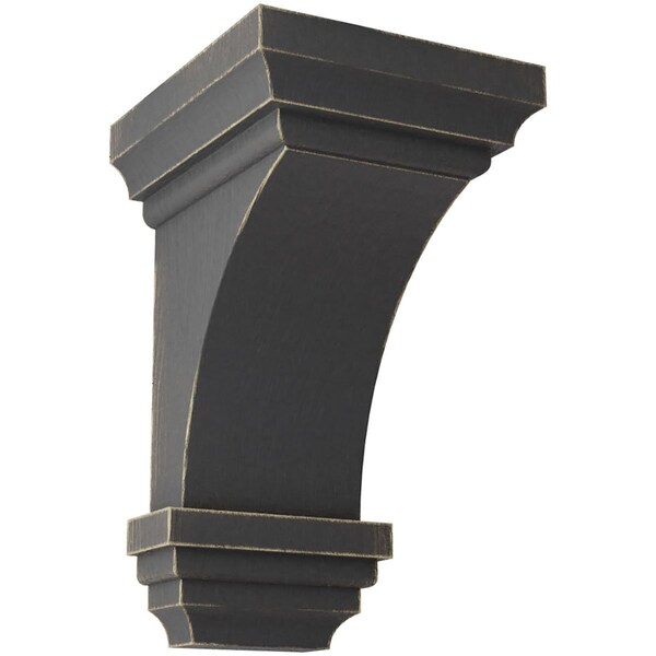 Ekena Millwork 3 1/2"W x 3 3/4"D x 6"H Mini Jefferson Wood Vintage Decor Corbel, Black - CORWD03X03X06JEBL