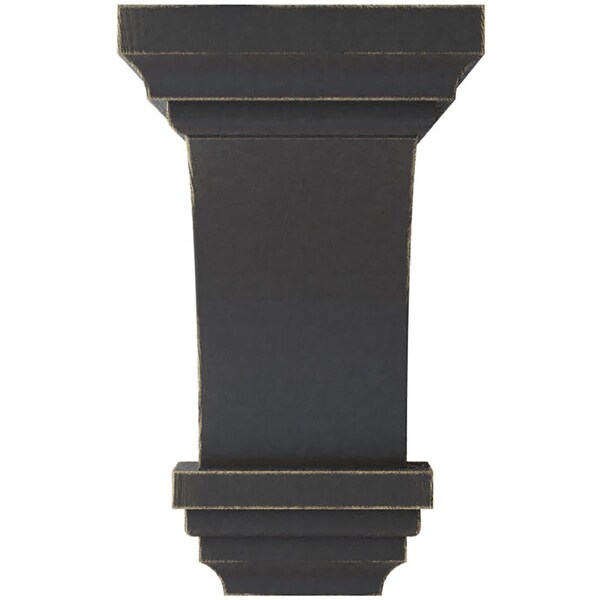 Ekena Millwork 3 1/2"W x 3 3/4"D x 6"H Mini Jefferson Wood Vintage Decor Corbel, Black - CORWD03X03X06JEBL