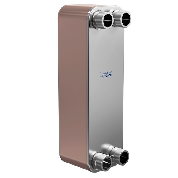 Alfa Laval Brazed Plate Heat Exchanger, AISI 316L, Stainless Steel, 24 Plates -Domestic Heating 1,500k BTU - CB110-24L