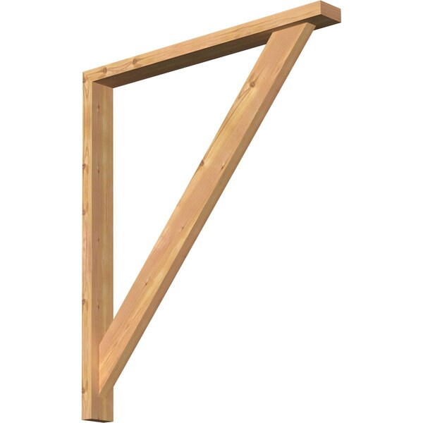Ekena Millwork Traditional Block Smooth Bracket w/ Offset Brace, Western Red Cedar, 3 1/2"W x 34"D x 40"H - BKT0402X34X40TRA05SWR