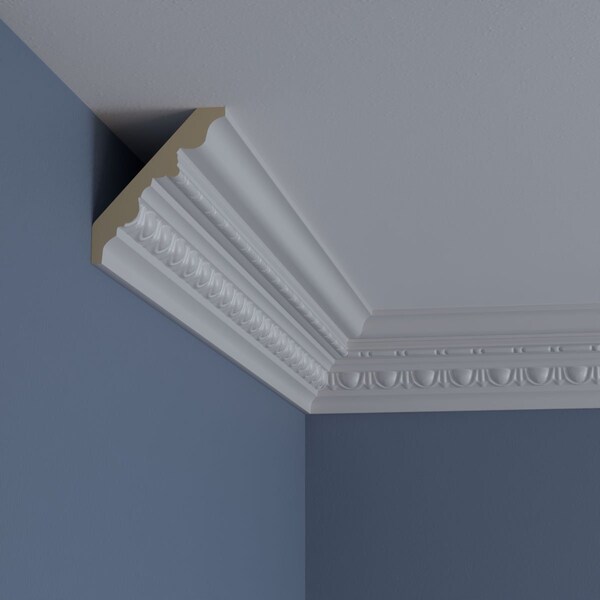 Ekena Millwork 3 5/8"H x 3 3/8"P x 5"F x 94 1/2"L Stockport Traditional Crown Moulding - MLD03X03X05ST