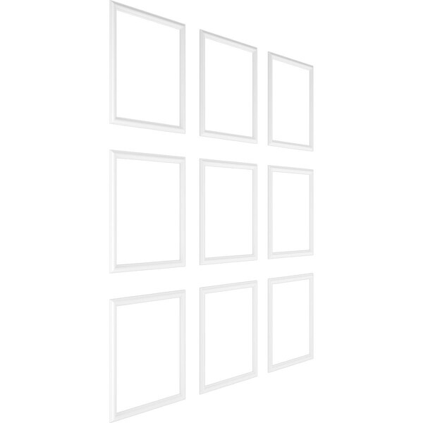 Ekena Millwork 94 1/2"L Ashford Square Single Panel Design Full Wall Wainscot Paneling Kit - WPKUFW021P108