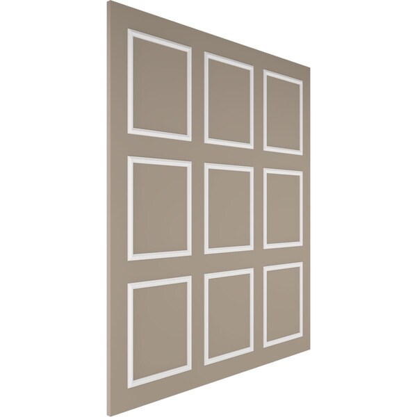 Ekena Millwork 94 1/2"L Ashford Square Single Panel Design Full Wall Wainscot Paneling Kit - WPKUFW021P108