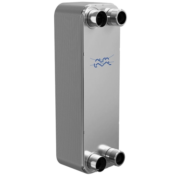Alfa Laval 100 Stainless Steel Plate Heat Exchanger, AISI 316L, 70 Plates, Single Circuit, Welded Ports - ALFANOVA HP 76-70H