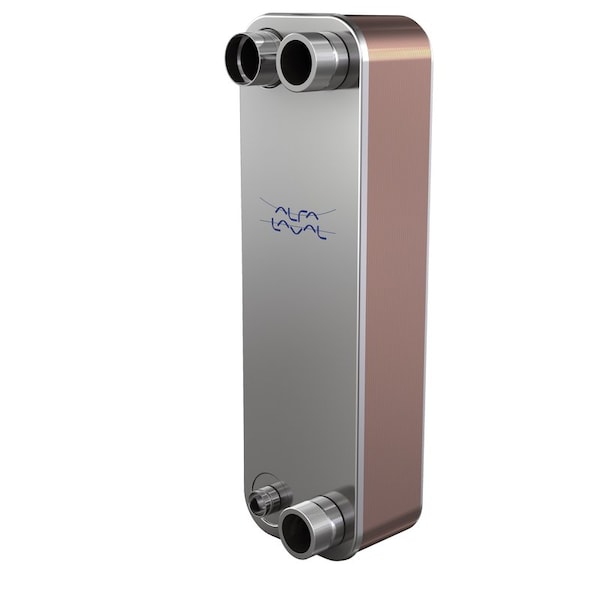 Alfa Laval Brazed Plate Heat Exchanger, AISI 316L, Stainless Steel, 100 Plates-Single Circuit Evaporator 660k BTU - ACH220EQ-100AM-F
