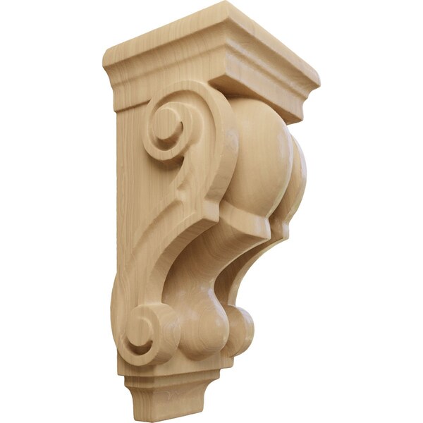 Ekena Millwork 3 1/2"W x 3"D x 7"H Small Traditional Corbel, Cherry - CORW03X03X07TRCH