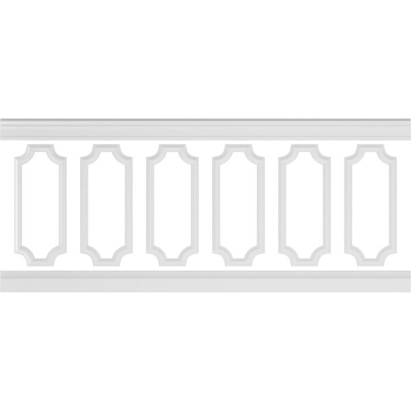 Ekena Millwork 94 1/2"L (Adjustable 40"H to 44"H) Ashford Scalloped Panel Traditional Wainscot Paneling Kit - WPKUSC011P040