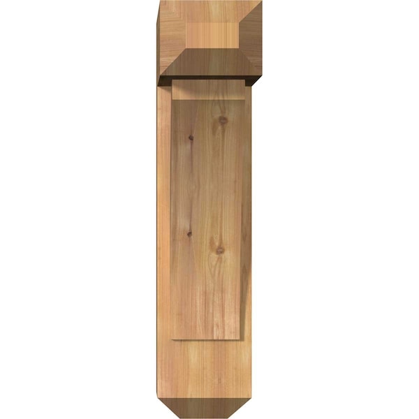 Ekena Millwork Thorton Craftsman Smooth Bracket w/ Offset Brace, Western Red Cedar, 7 1/2"W x 20"D x 32"H - BKT0806X20X32THR04SWR