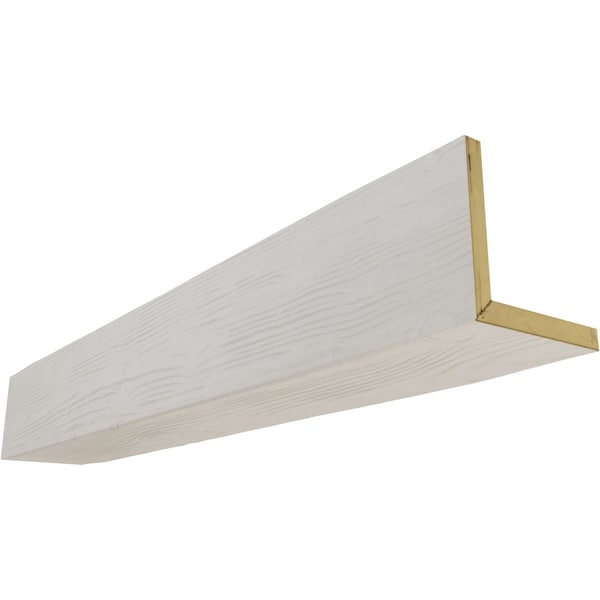 Ekena Millwork 2-Sided (L-beam) Sandblasted Endurathane Faux Wood Ceiling Beam, Factory Prepped, 10"W x 4"H  x 8'L - BMSD2C0100X040X096UN