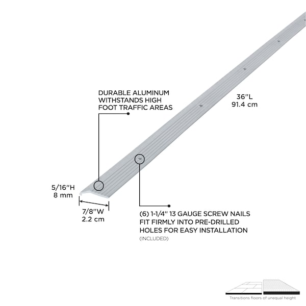M-D Building Products Aluminum, Silver, 36 in L, 0.875 in W - 78006