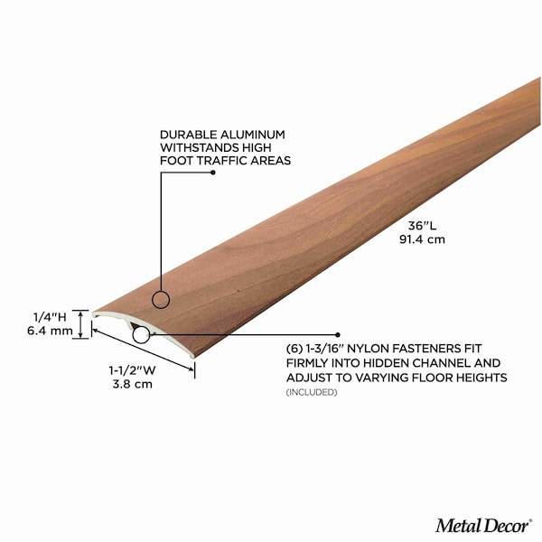 M-D Building Products Aluminum, Cherry, 36 in L, 1.5 in W - 46147