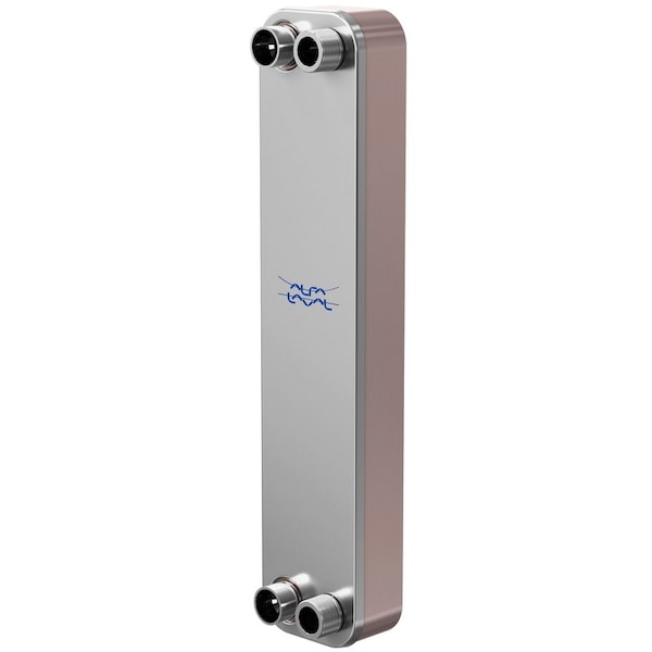 Alfa Laval Brazed Plate Heat Exchanger, AISI 316L, Stainless Steel, 16 Plates -Condenser Single Circuit 90k BTU - CBH60-16H-F
