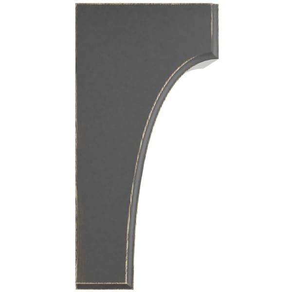 Ekena Millwork 5 1/4"W x 4"D x 8"H Clarksville Wood Vintage Decor Bracket, Black - BKTWD05X04X08CVBL
