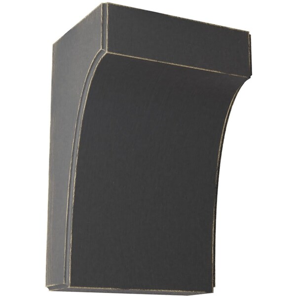 Ekena Millwork 5 1/4"W x 4"D x 8"H Clarksville Wood Vintage Decor Bracket, Black - BKTWD05X04X08CVBL