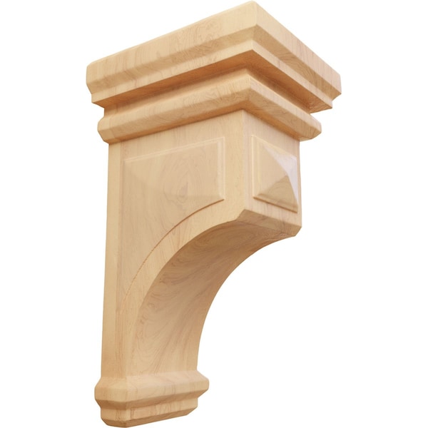 Ekena Millwork 6"W x 6 3/4"D x 12"H Large Woodruff Wood Corbel, Red Oak - CORW06X06X12WFRO