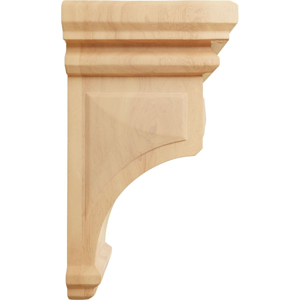 Ekena Millwork 6"W x 6 3/4"D x 12"H Large Woodruff Wood Corbel, Red Oak - CORW06X06X12WFRO