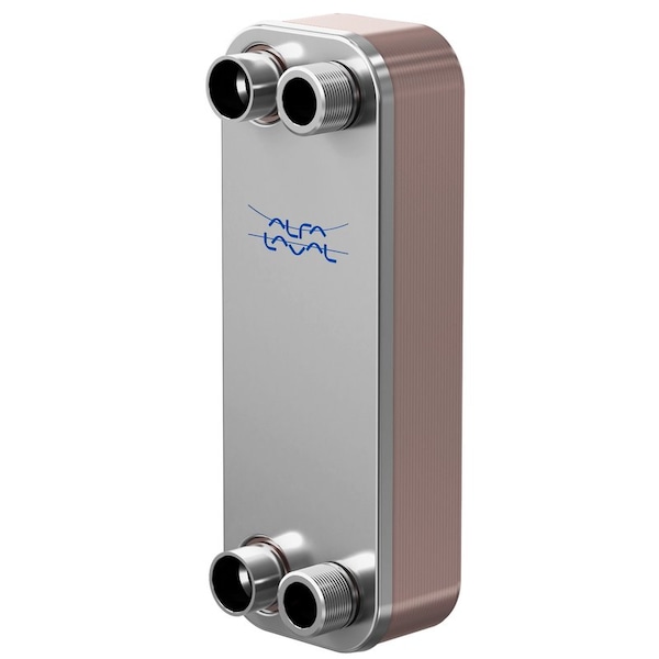 Alfa Laval Brazed Plate Heat Exchanger, AISI 316L, Stainless Steel, 10 Plates -Domestic Heating 45k BTU - CB30-10L