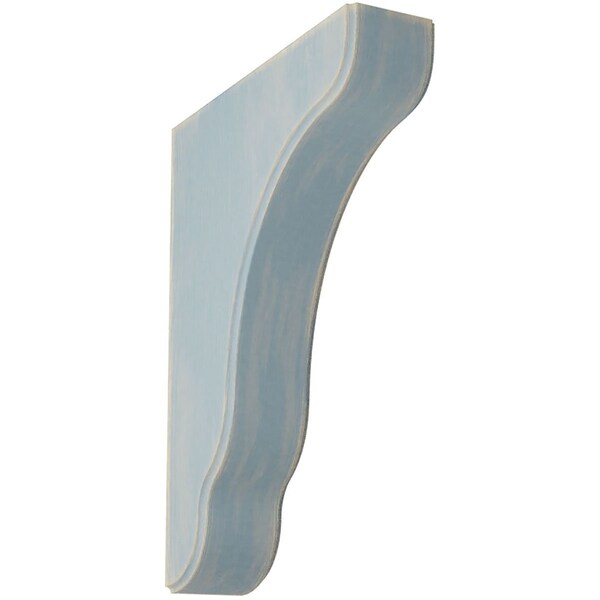 Ekena Millwork 1 3/4"W x 7 1/4"D x 9 1/2"H Plymouth Wood Vintage Decor Bracket, Driftwood Blue - BKTWD02X07X10PLBU