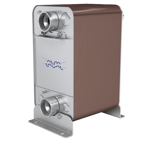 Alfa Laval Brazed Plate Heat Exchanger, AISI 316L, Stainless Steel, 110 Plates -Dual Circuit Evaporator 540k BTU - ACH240DQ-110AH-F