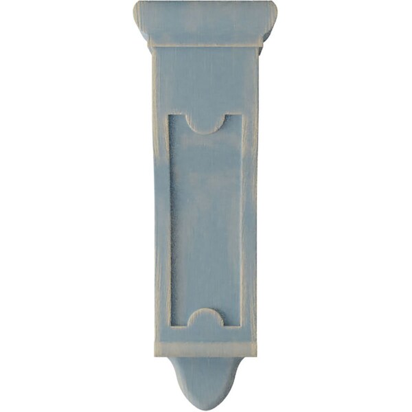 Ekena Millwork 4"W x 4"D x 12"H Arts and Crafts Wood Vintage Decor Corbel, Driftwood Blue - CORWD04X04X12ARBU