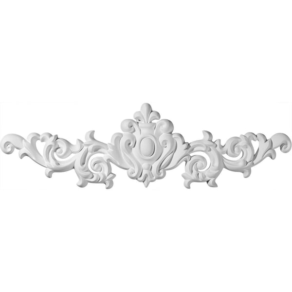Ekena Millwork 12"W x 3 3/4"H x 5/8"P Marcella Small Leaf with Scrolls Onlay - ONL12X04X01MA
