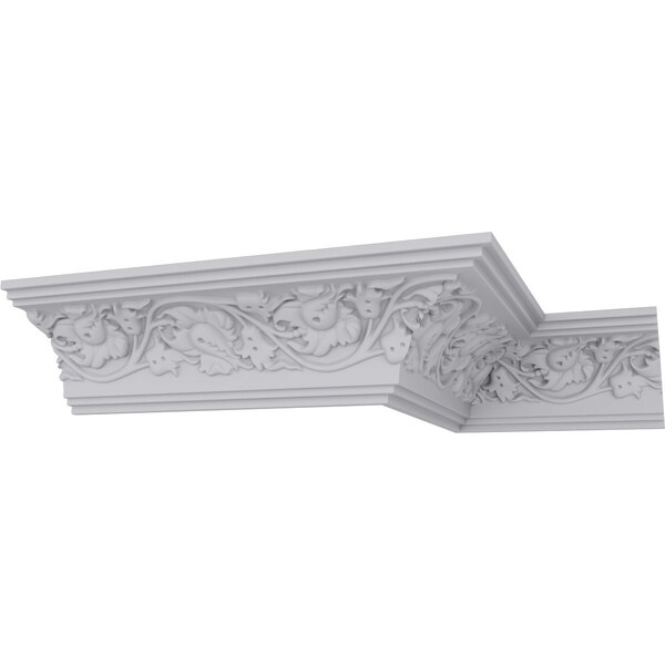Ekena Millwork 3 7/8"H x 4"P x 5 5/8"F x 94 1/2"L, (8" Repeat), Rose Crown Moulding - MLD03X04X05RO