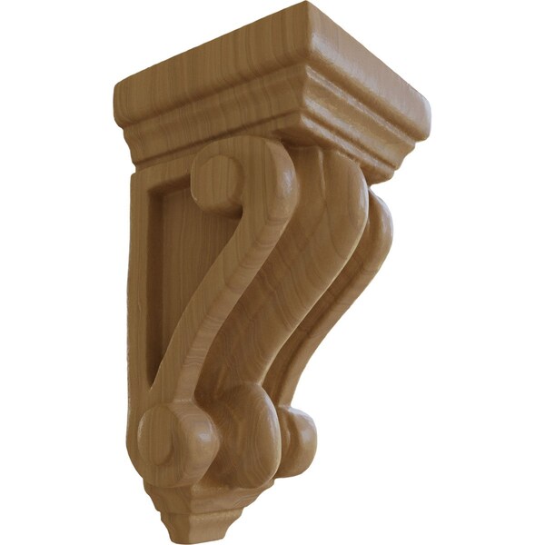 Ekena Millwork 2 1/4"W x 2 1/4"D x 4 1/4"H Devon Traditional Wood Corbel, Cherry - CORW02X02X04DECH