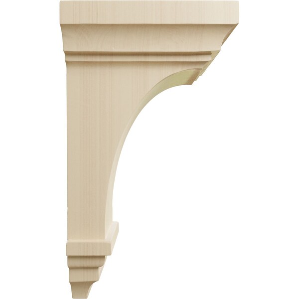 Ekena Millwork 6"W x 6 3/4"D x 12"H Large Jefferson Wood Corbel, Rubberwood - CORW06X06X12JERW