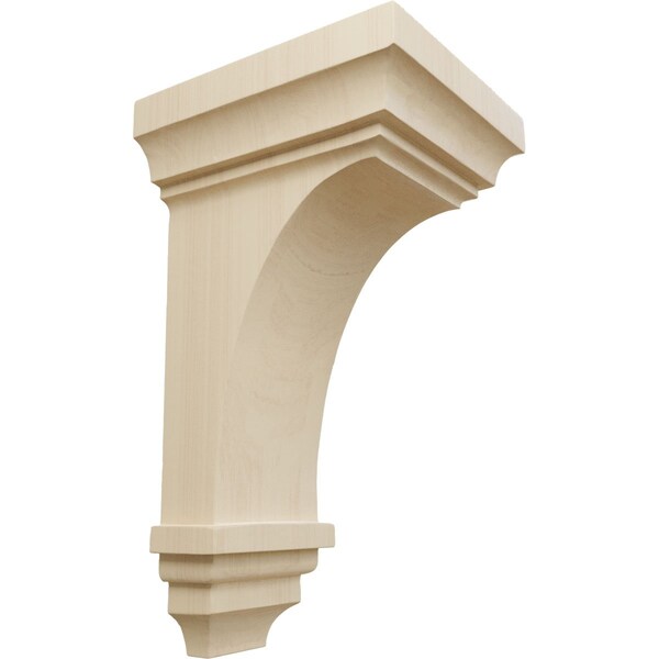 Ekena Millwork 6"W x 6 3/4"D x 12"H Large Jefferson Wood Corbel, Rubberwood - CORW06X06X12JERW