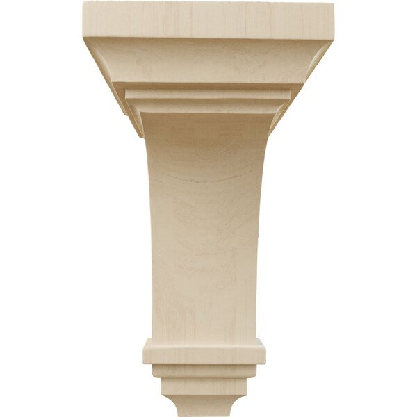 Ekena Millwork 6"W x 6 3/4"D x 12"H Large Jefferson Wood Corbel, Rubberwood - CORW06X06X12JERW