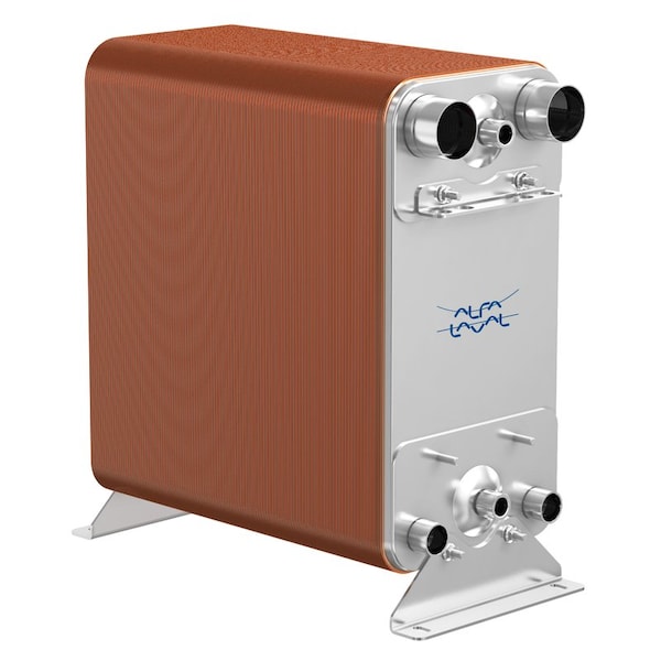 Alfa Laval Brazed Plate Heat Exchanger, AISI 316L, Stainless Steel, 30 Plates -Dual Circuit Evaporator 180k BTU - ACH232DQ-30H-F