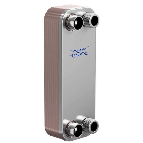 Alfa Laval Brazed Plate Heat Exchanger, AISI 316L, Stainless Steel, 24 Plates -Condenser Single Circuit 45k BTU - CBH30-24H
