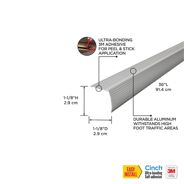 M-D Building Products Aluminum, Satin Silver, 36 in L, 1.12 in W - 43309