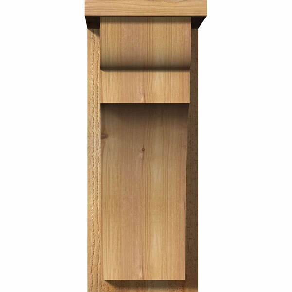 Ekena Millwork Yorktown Rough Sawn Corbel w/Backplate, Western Red Cedar, 8"W x 12"D x 20"H - COR08X12X20YOR01RWR
