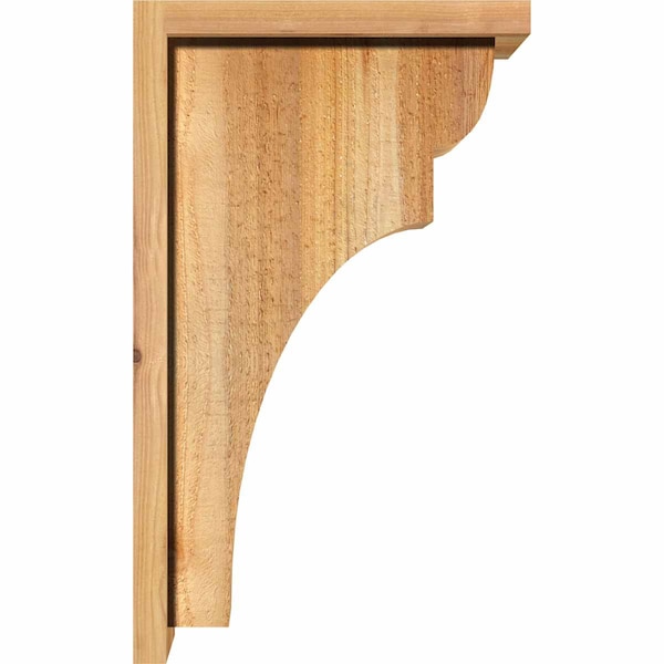 Ekena Millwork Yorktown Rough Sawn Corbel w/Backplate, Western Red Cedar, 8"W x 12"D x 20"H - COR08X12X20YOR01RWR