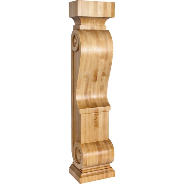 Hardware Resources 8" Wx6"Dx36"H Rubberwood Scandinavian Romanesque Fireplace Corbel - FCOR21-RW