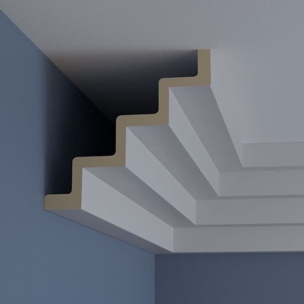 Ekena Millwork 7 5/8"H x 8 1/8"P x 11"F x 94 1/2"L, Eris Step Crown Moulding - MLD07X08X11ER