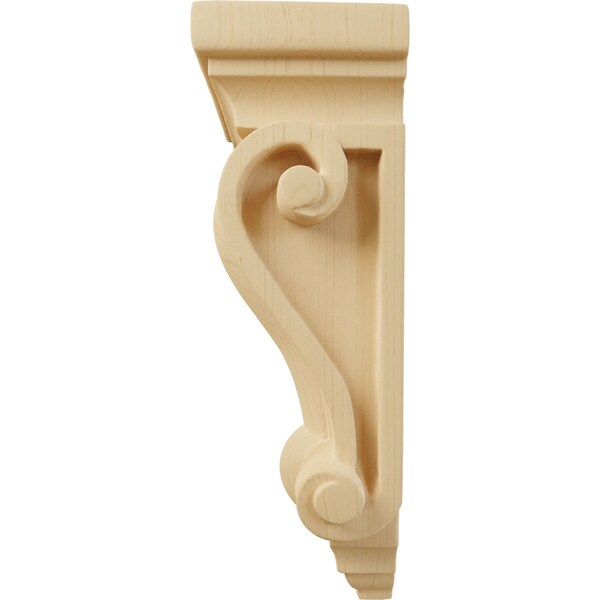 Ekena Millwork 4"W x 2 1/2"D x 7 1/2"H Cole Pilaster Wood Corbel, Alder - CORW04X02X07COAL