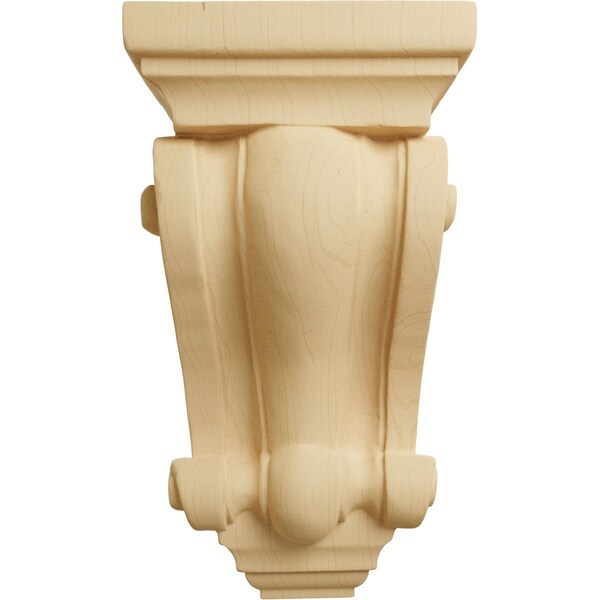 Ekena Millwork 4"W x 2 1/2"D x 7 1/2"H Cole Pilaster Wood Corbel, Alder - CORW04X02X07COAL