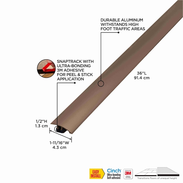 M-D Building Products Aluminum, Golden Bronze, 36 in L, 1.875 in W - 43384
