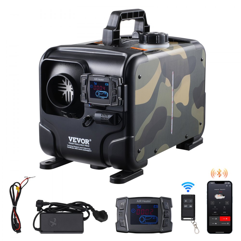 VEVOR Diesel Air Heater Diesel Heater 8KW 12V/24V Bluetooth APP Remote Control - CYJRQDDKWS8KHTGEXV1