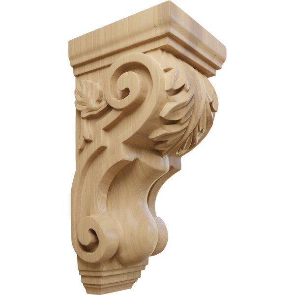 Ekena Millwork 4 1/2"W x 5"D x 10"H Medium Traditional Acanthus Corbel, Cherry - CORW04X05X10TACH