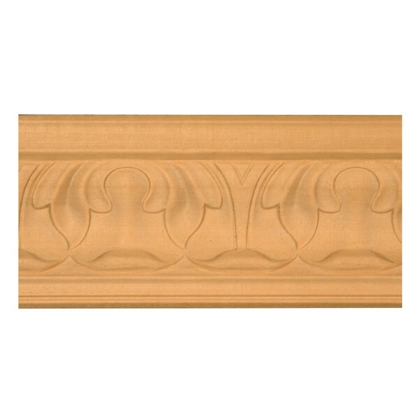 Osborne Wood Products 1 1/2 x 1 3/4 x 96 Small Acanthus Leaf Crown in Basswood - 892009BAS
