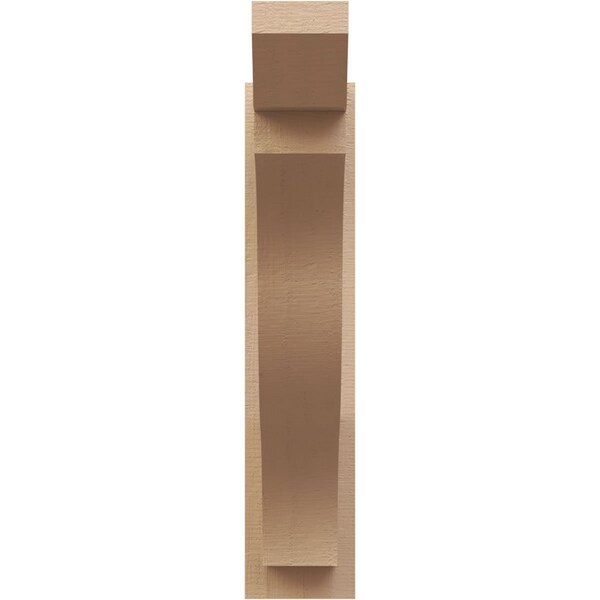 Ekena Millwork 6-in W x 24-in D x 28-in H Funston Slat Rough Cedar Woodgrain TimberThane Outlooker, Primed Tan - OUTUR060X24X28FST24RCPR